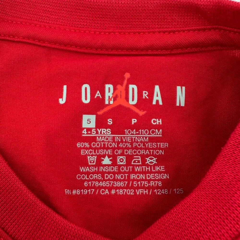 Jordan Boys Gym Red Jumpman Graphic T-Shirt 855175-R78 Size 5